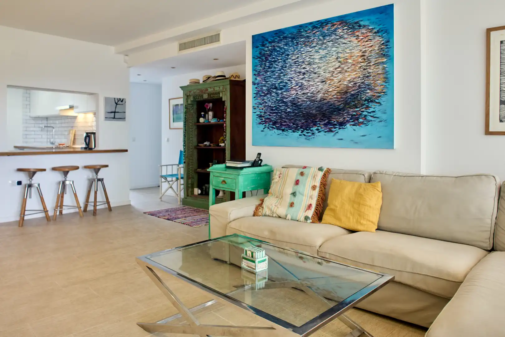 Sala d'estar de Pis en venda en Santa Eulària des Riu amb Aire condicionat, Calefacció i Terrassa