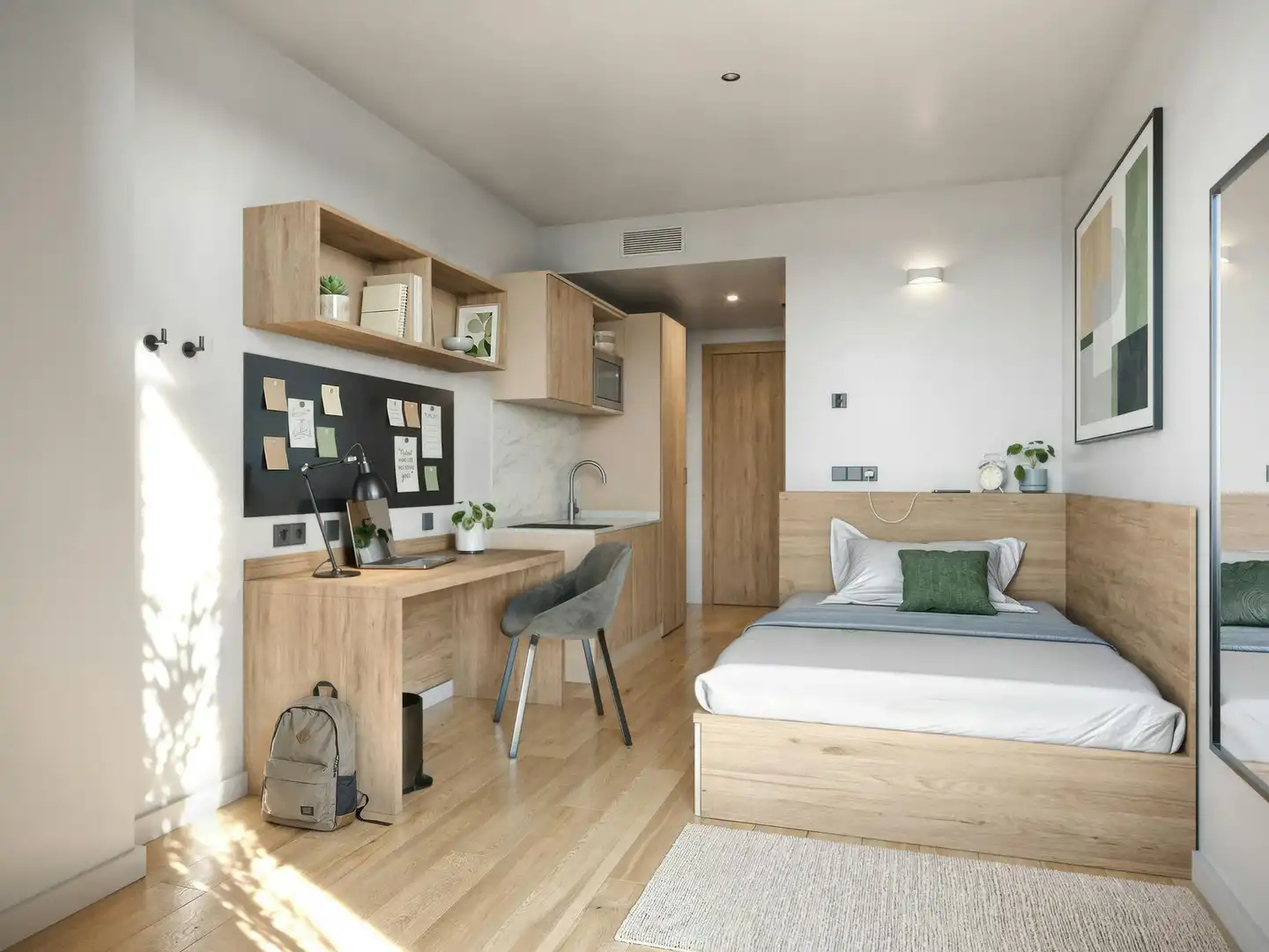 Schlafzimmer von Wohnung zur Miete in Barcelona mit Klimaanlage und Heizung