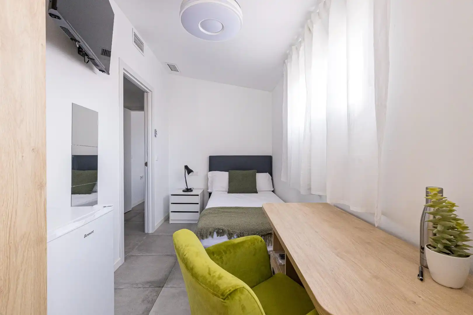 Schlafzimmer von Wohnung zur untervermieten in Murcia mit Klimaanlage, Heizung und Möbliert