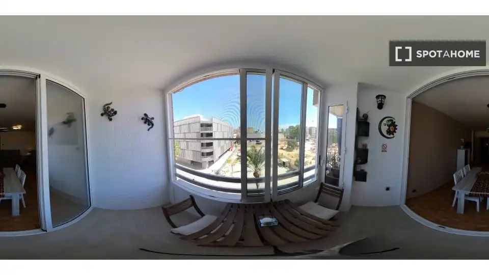 Balcony of Flat for rent in Valencia  with Air Conditioner, Heating and Furnished