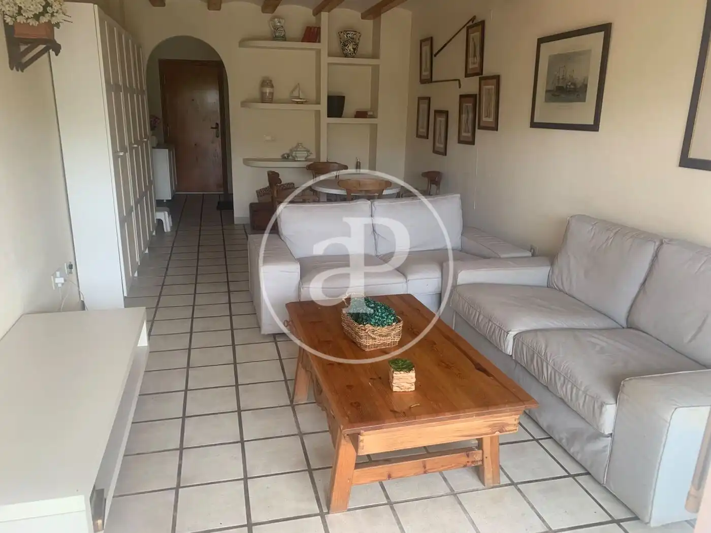 Sala d'estar de Pis de lloguer en Jávea / Xàbia amb Jardí privat, Terrassa i Moblat