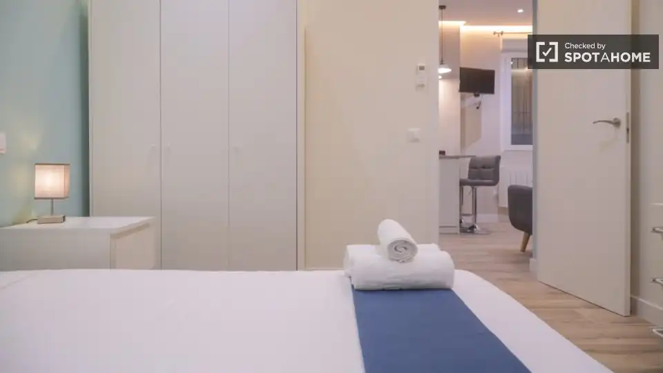 Bedroom of Flat for rent in Madrid  with Air Conditioner, Heating and Furnished