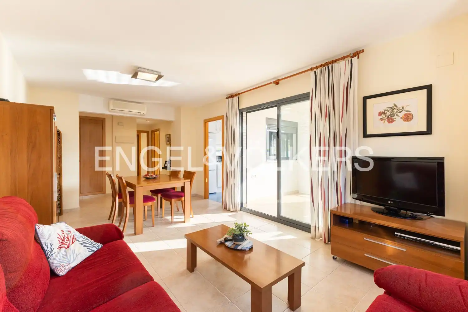 Wohnzimmer von Wohnung zum Verkauf in Oropesa del Mar / Orpesa mit Klimaanlage, Heizung und Privatgarten