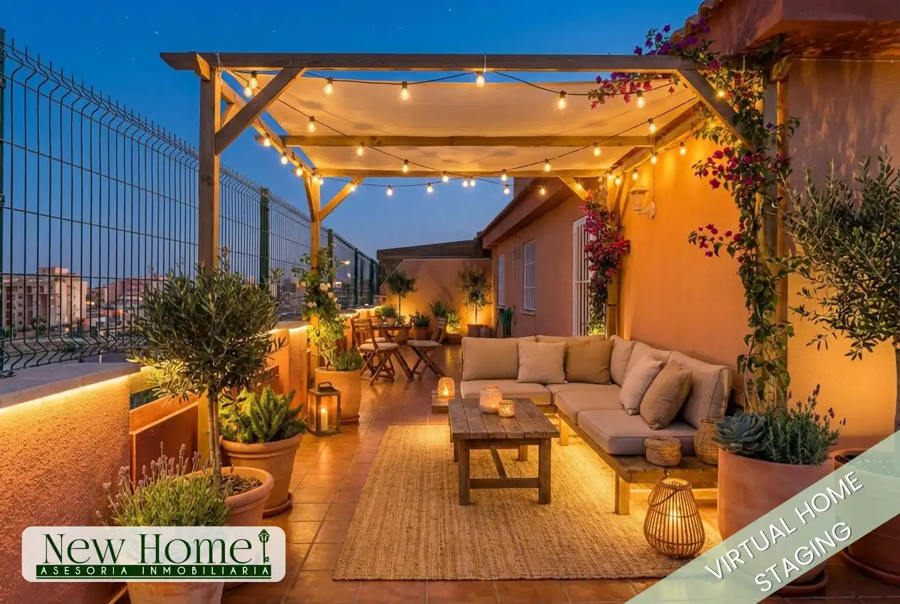Terrasse von Dachboden zum Verkauf in Roquetas de Mar mit Klimaanlage, Terrasse und Gemeinschaftspool