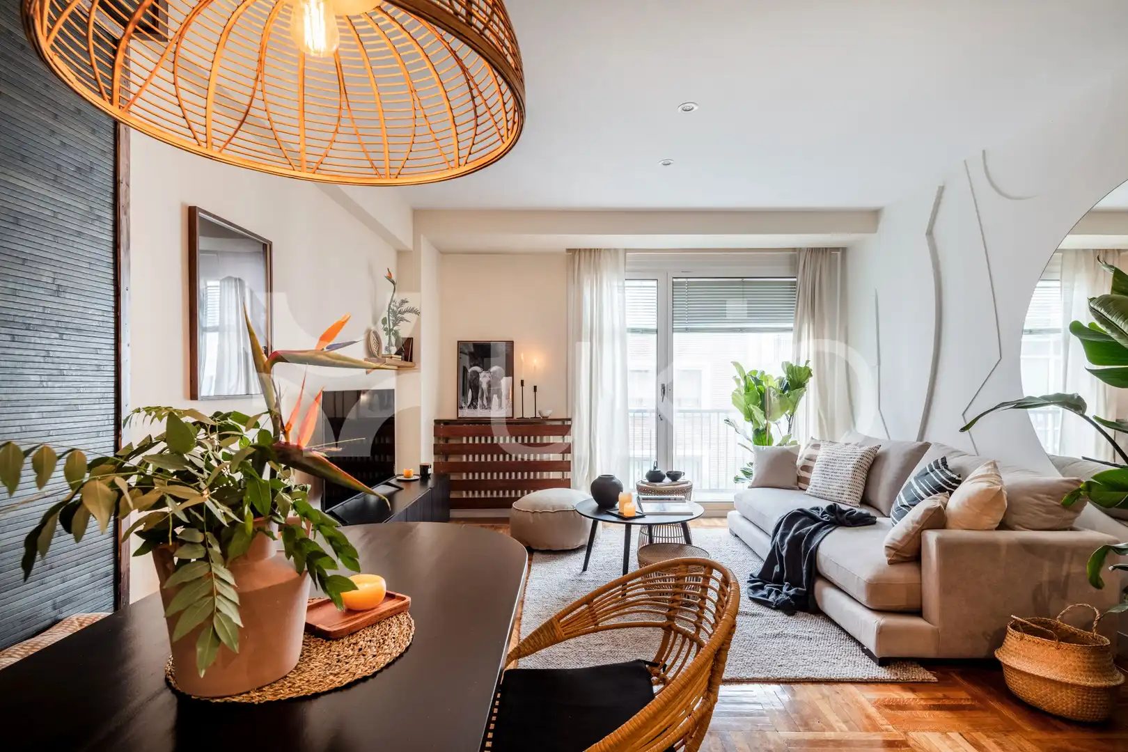 Living room of Apartments for rent in Madrid  with Air Conditioner, Heating and Furnished