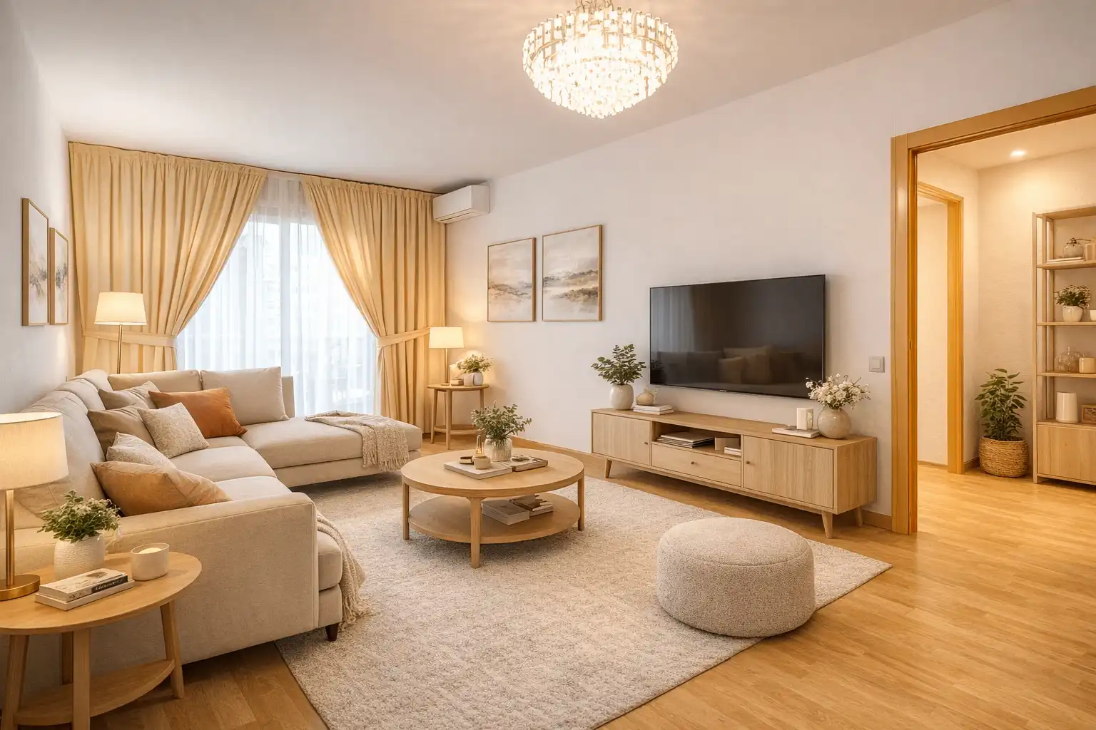 Sala d'estar de Pis en venda en Barcelona amb Aire condicionat, Parquet i Moblat
