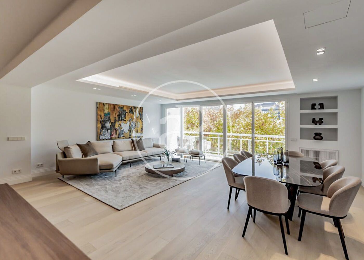 Living room of Flat for sale in  Madrid Capital  with Air Conditioner, Heating and Furnished