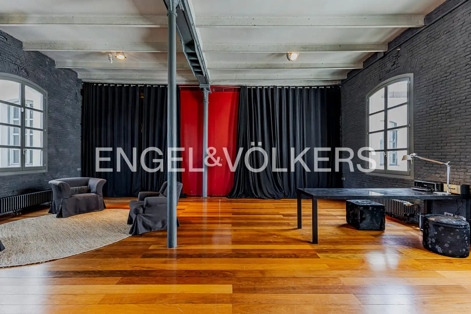 Sala de estar de Loft de alquiler en Barcelona con Aire acondicionado, Calefacción y Parquet