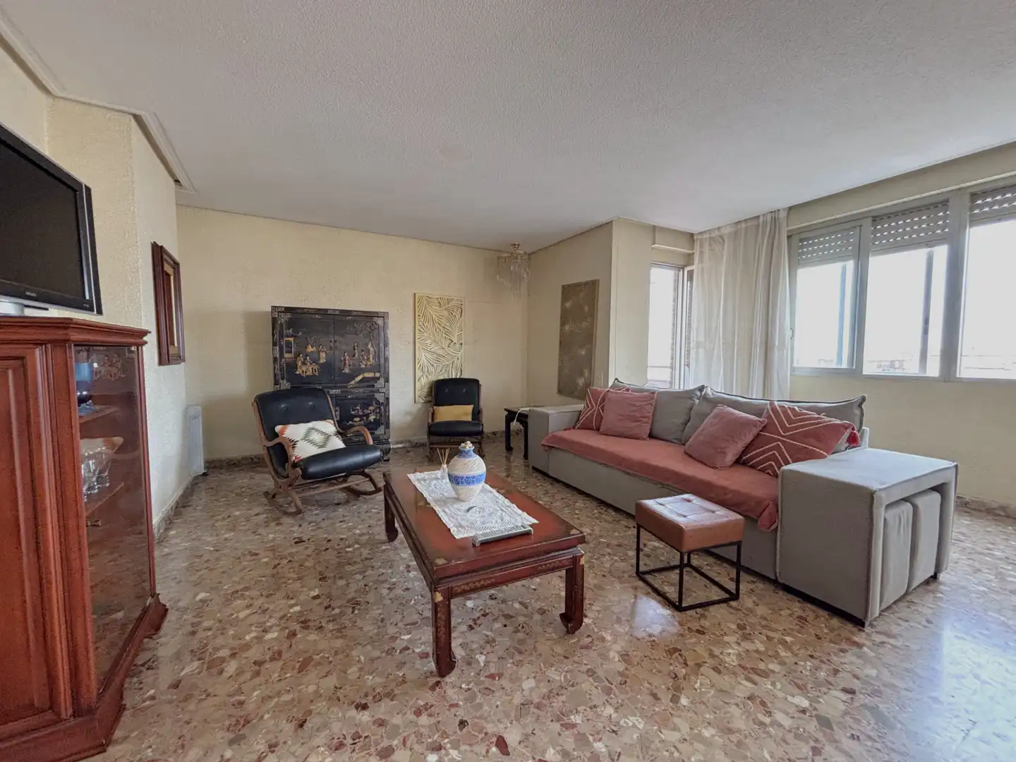 Living room of Flat for sale in Castellón de la Plana / Castelló de la Plana  with Air Conditioner, Heating and Terrace