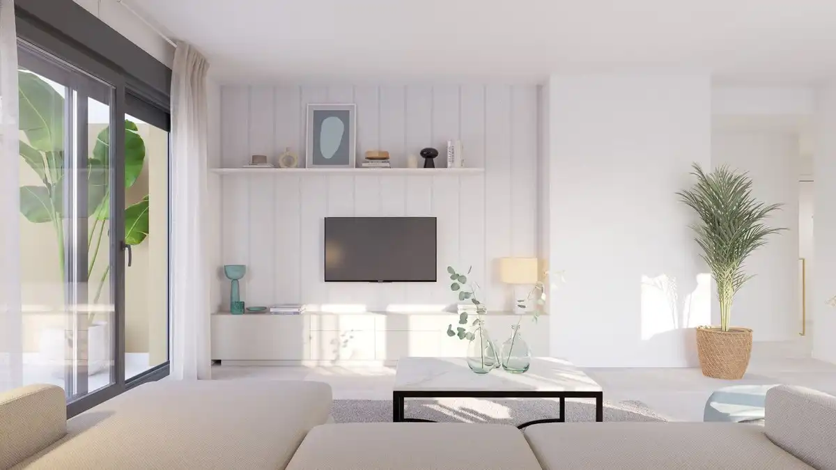 Sala de estar de Apartamento en venta en Mijas con Aire acondicionado, Terraza y Trastero