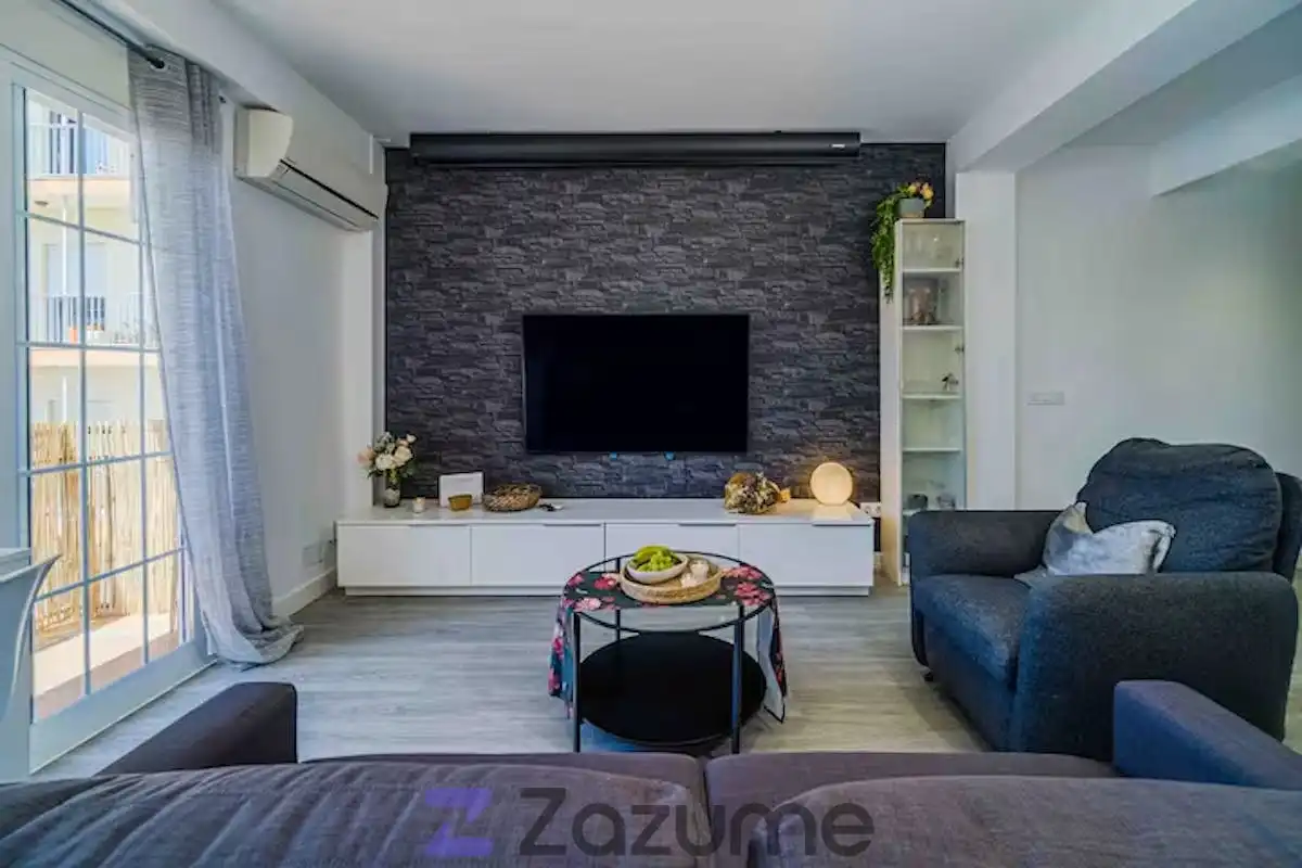 Sala de estar de Apartamento de alquiler en Jávea / Xàbia con Aire acondicionado, Amueblado y Horno