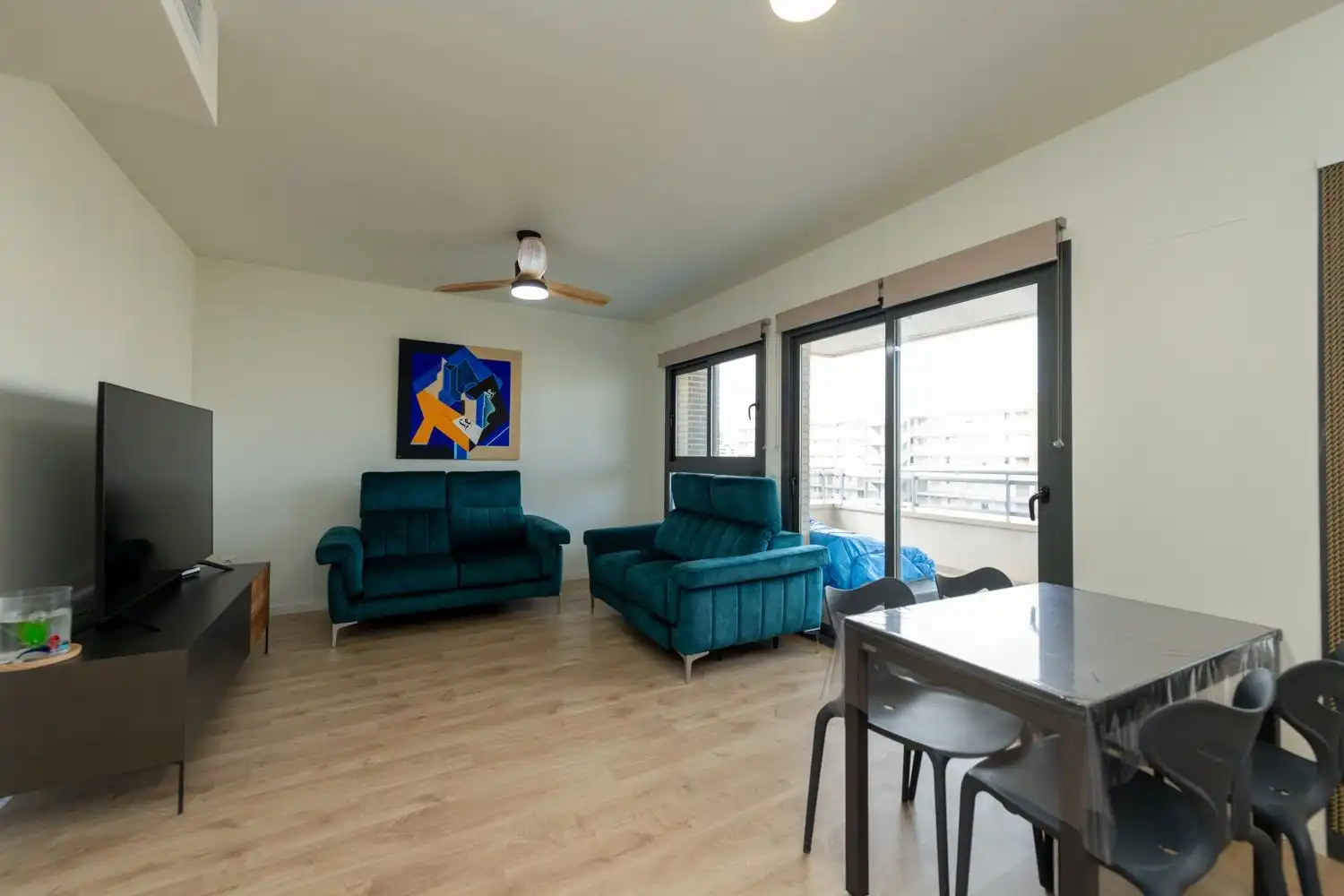 Sala d'estar de Pis en venda en Alicante / Alacant amb Aire condicionat, Jardí privat i Terrassa