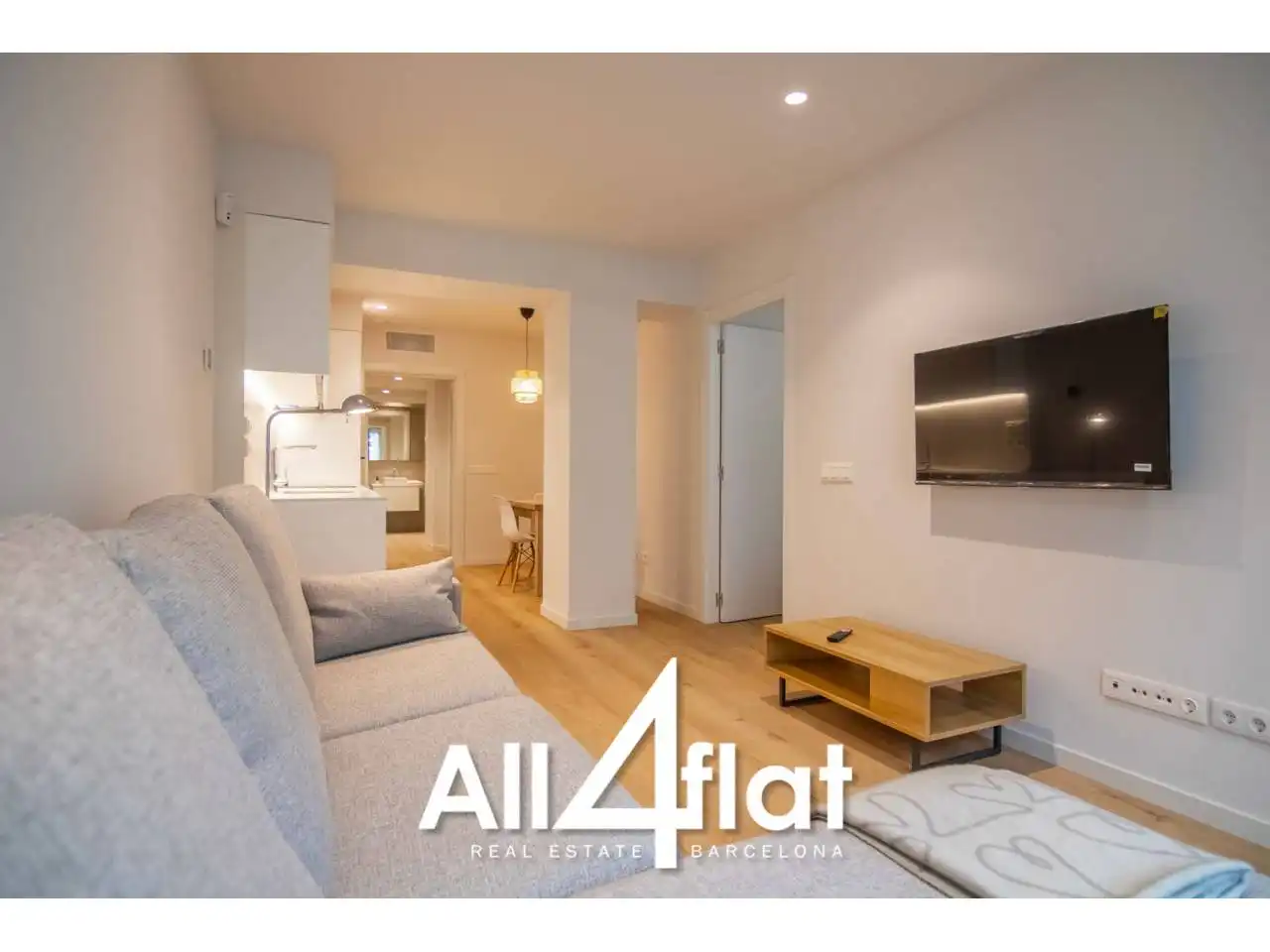 Living room of Flat for rent in Barcelona  with Air Conditioner, Heating and Furnished