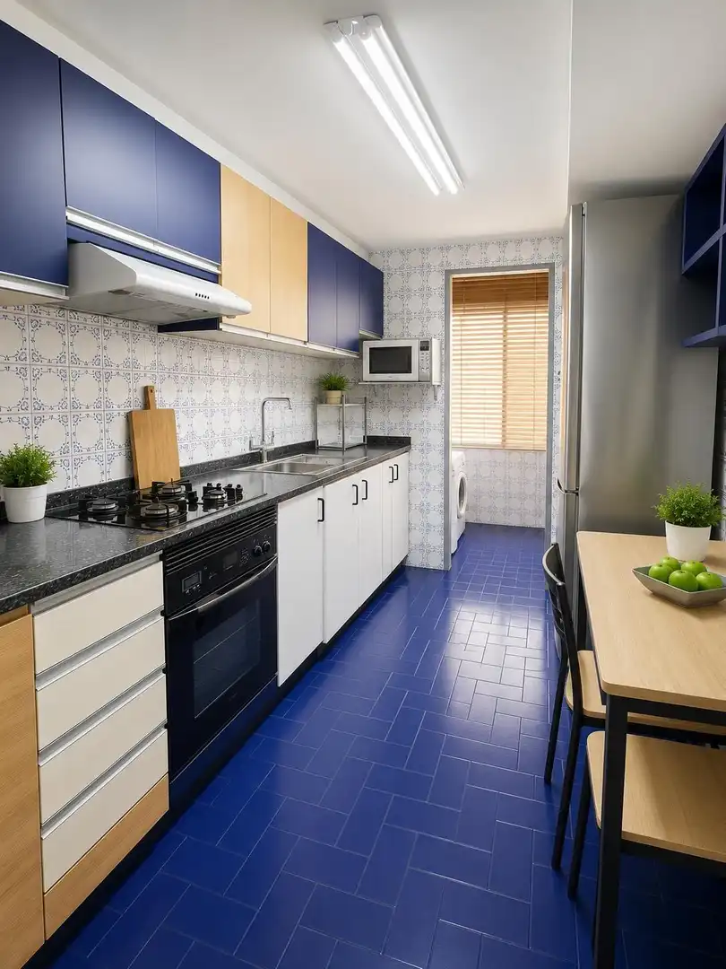 Kitchen of Flat for sale in Valencia  with Air Conditioner, Furnished and Balcony
