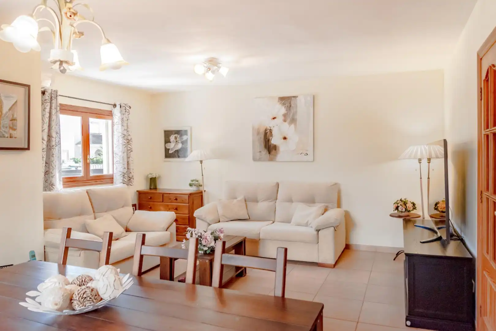Sala d'estar de Casa adosada en venda en Marratxí amb Aire condicionat, Calefacció i Jardí privat