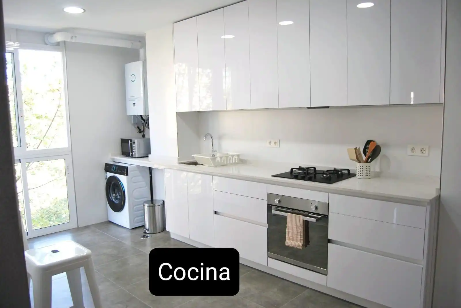 Cocina de Piso para compartir en Murcia con Aire acondicionado, Terraza y Amueblado