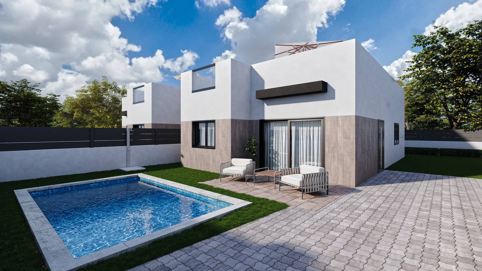 Vista exterior de Casa o chalet en venta en Mazarrón con Jardín privado y Piscina
