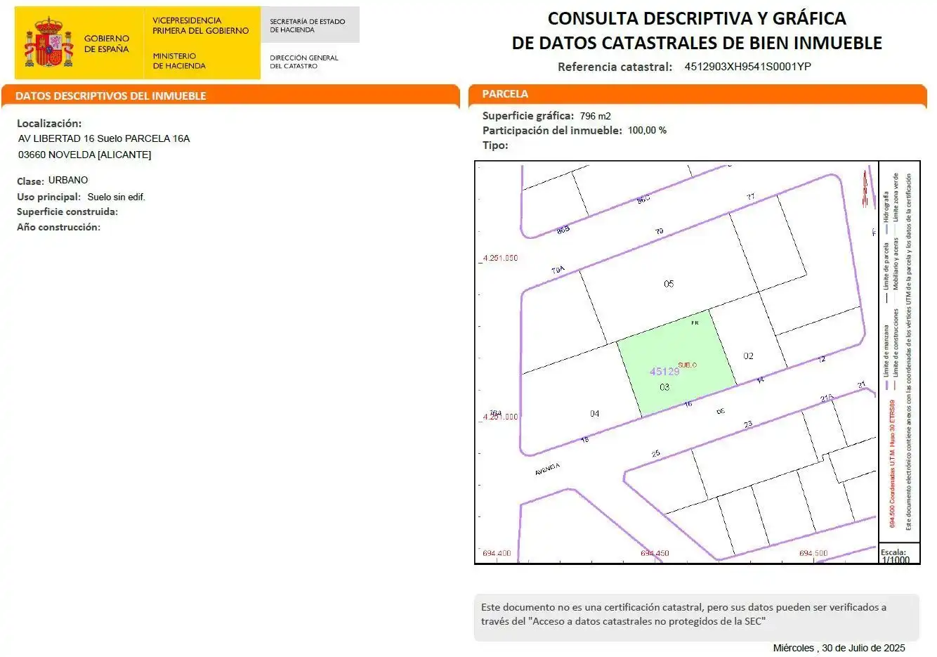 Residential land for sale in Novelda, imagen 5