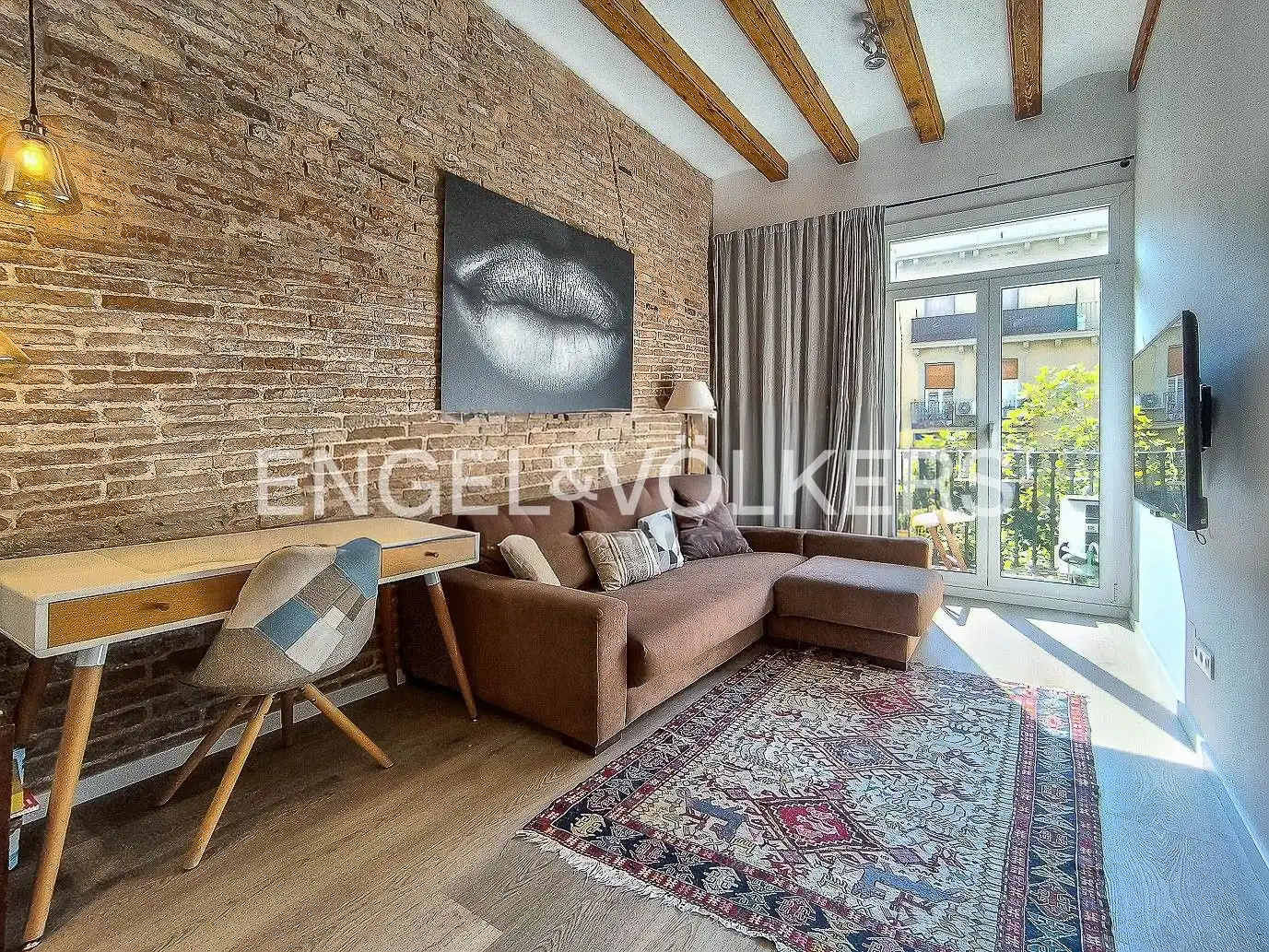 Sala de estar de Piso de alquiler en Barcelona con Aire acondicionado, Calefacción y Parquet