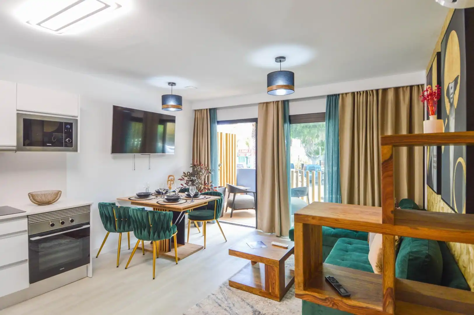 Wohnzimmer von Wohnungen zur Miete in Mogán mit Klimaanlage, Terrasse und Möbliert
