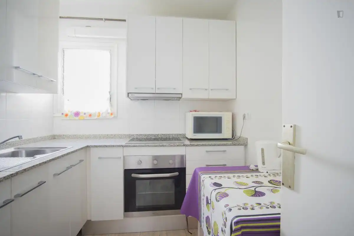 Cocina de Apartamento para compartir en L'Hospitalet de Llobregat con Amueblado, Horno y Lavadora