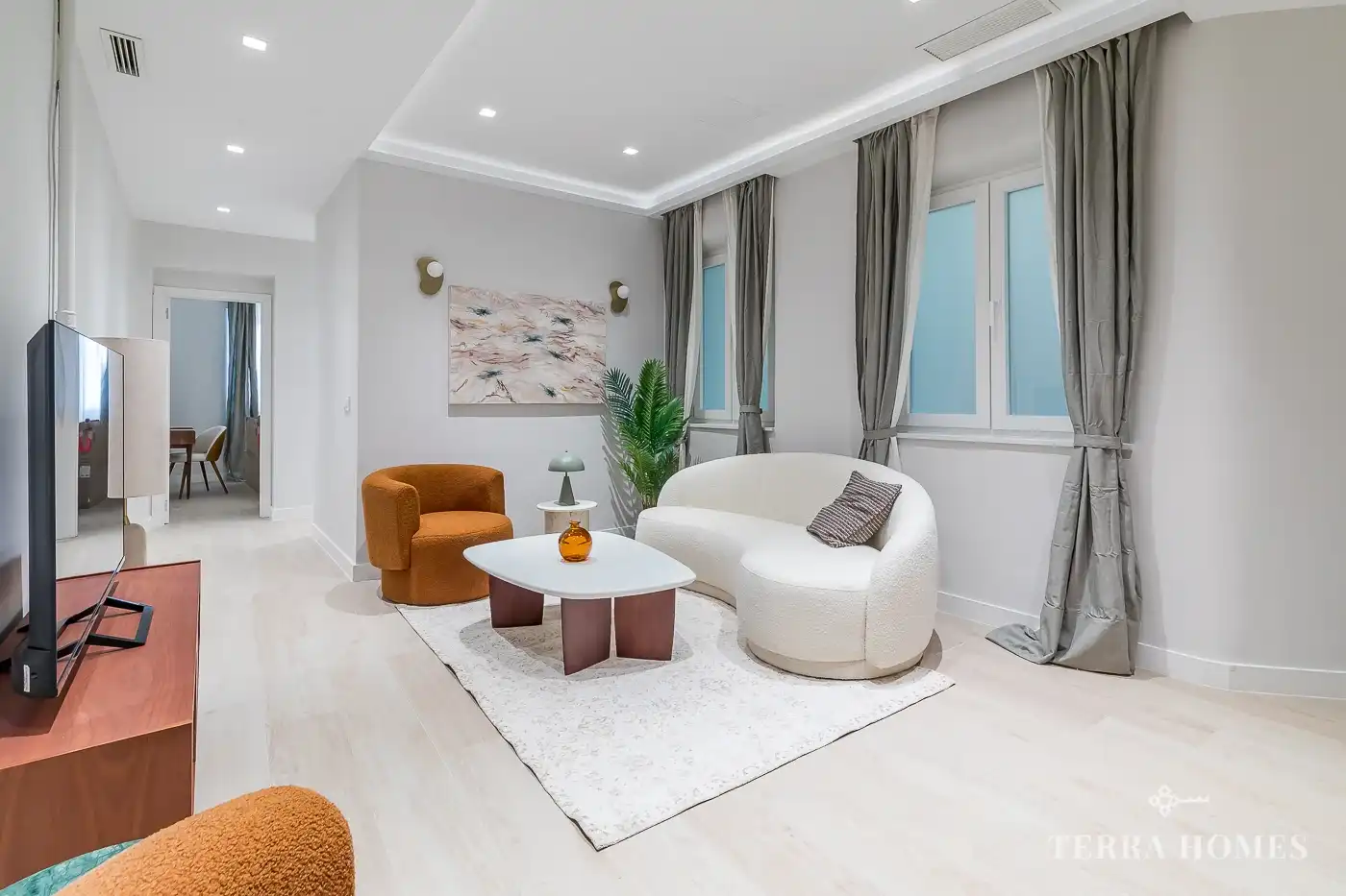 Sala de estar de Apartamento de alquiler en Madrid con Aire acondicionado, Amueblado y Internet