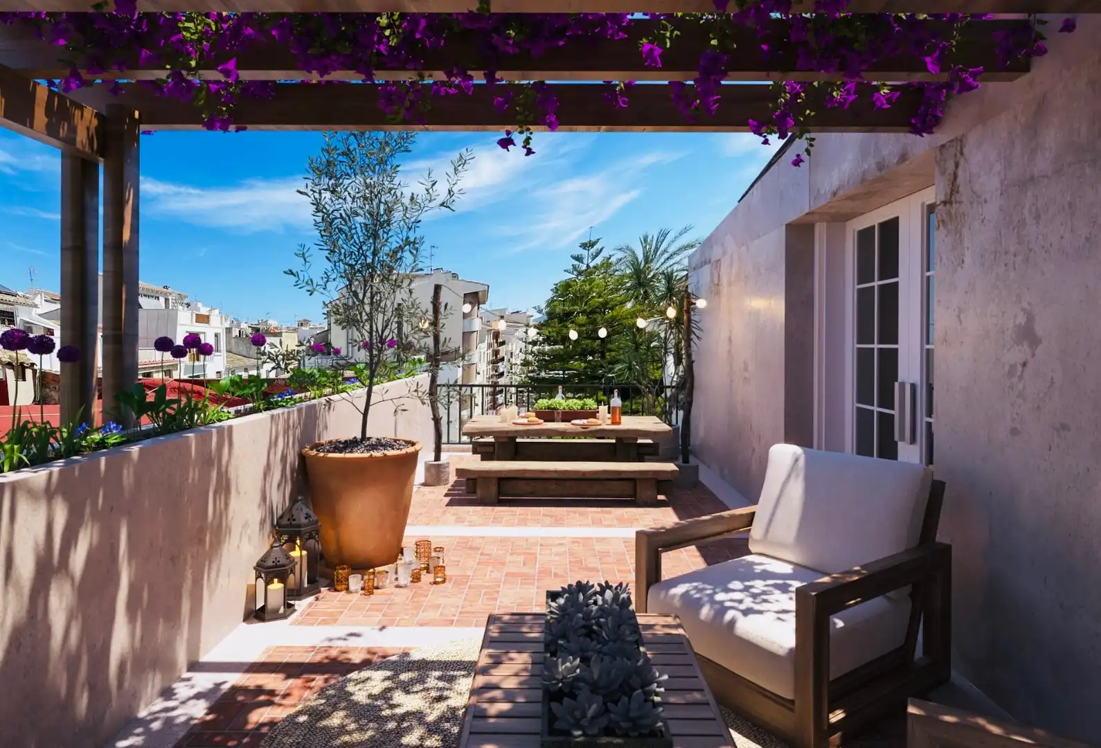Terraza de Casa adosada en venta en Benissa con Jardín privado, Terraza y Trastero