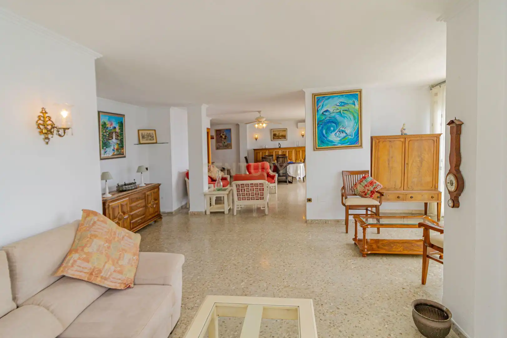 Wohnzimmer von Wohnungen zur Miete in Calpe / Calp mit Klimaanlage, Ofen und Waschmaschine