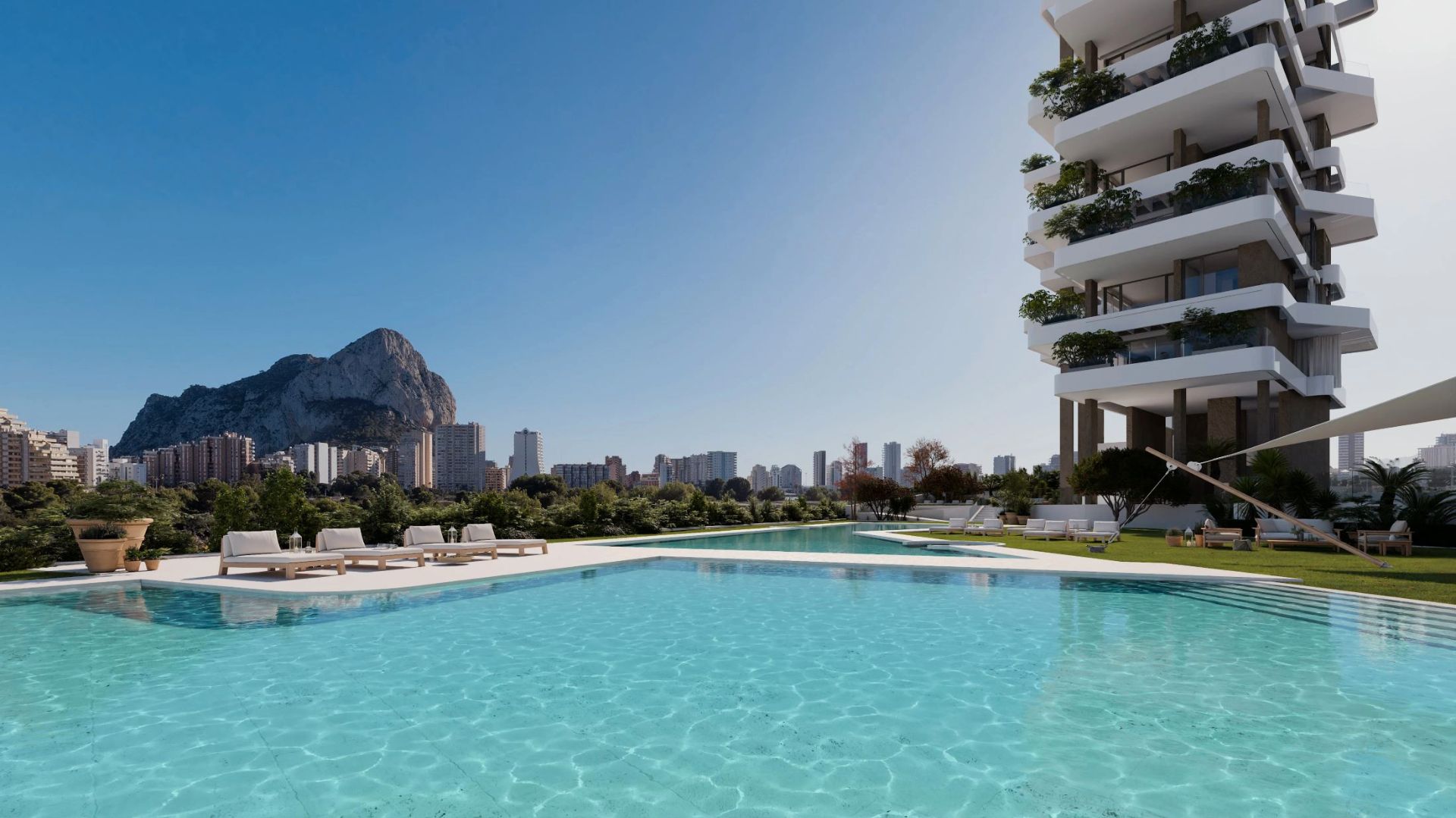 Piscina de Apartament en venda en Calpe / Calp amb Aire condicionat, Calefacció i Terrassa