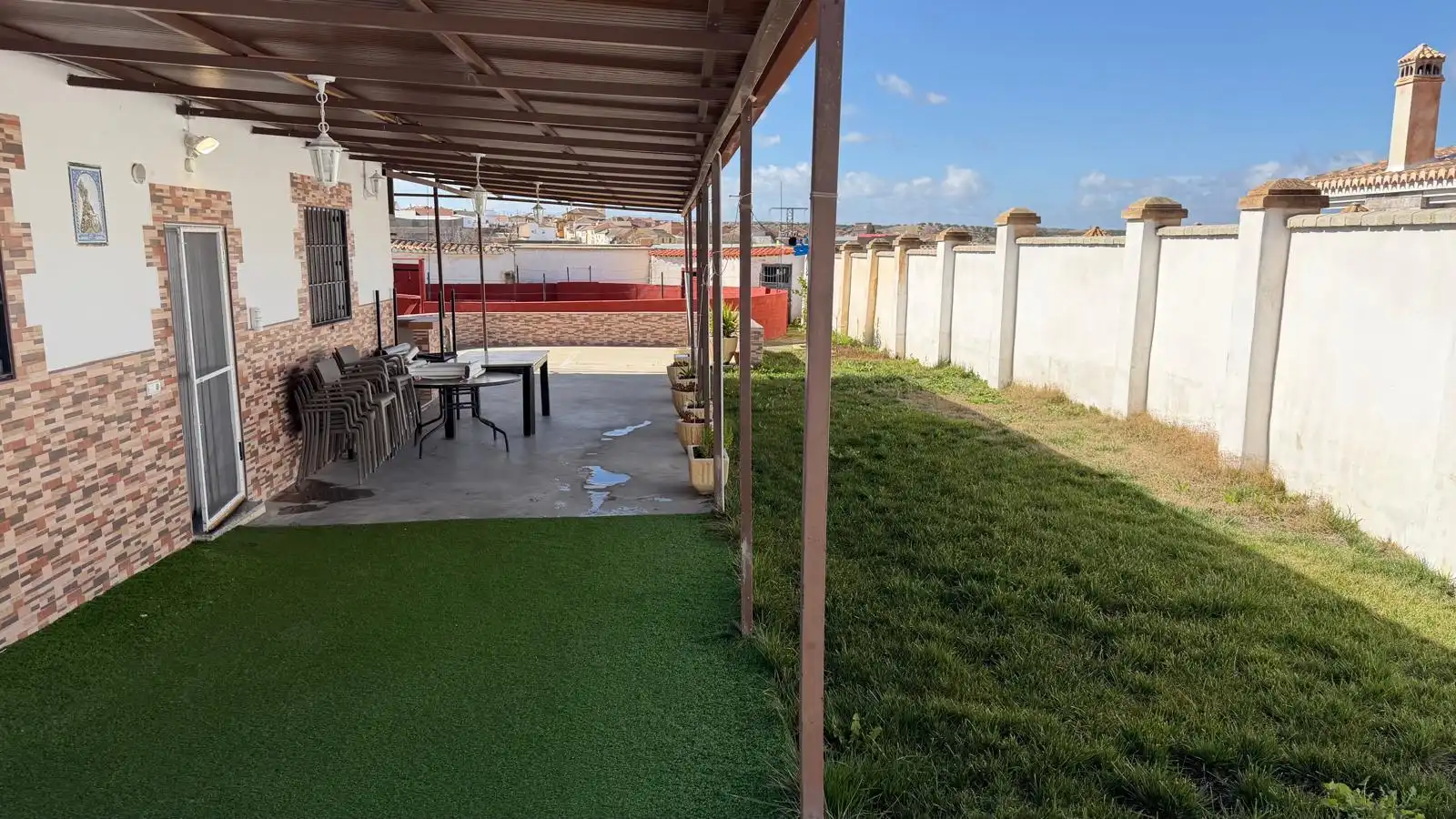 Terraza de Finca rústica en venta en Chimeneas con Aire acondicionado, Jardín privado y Piscina