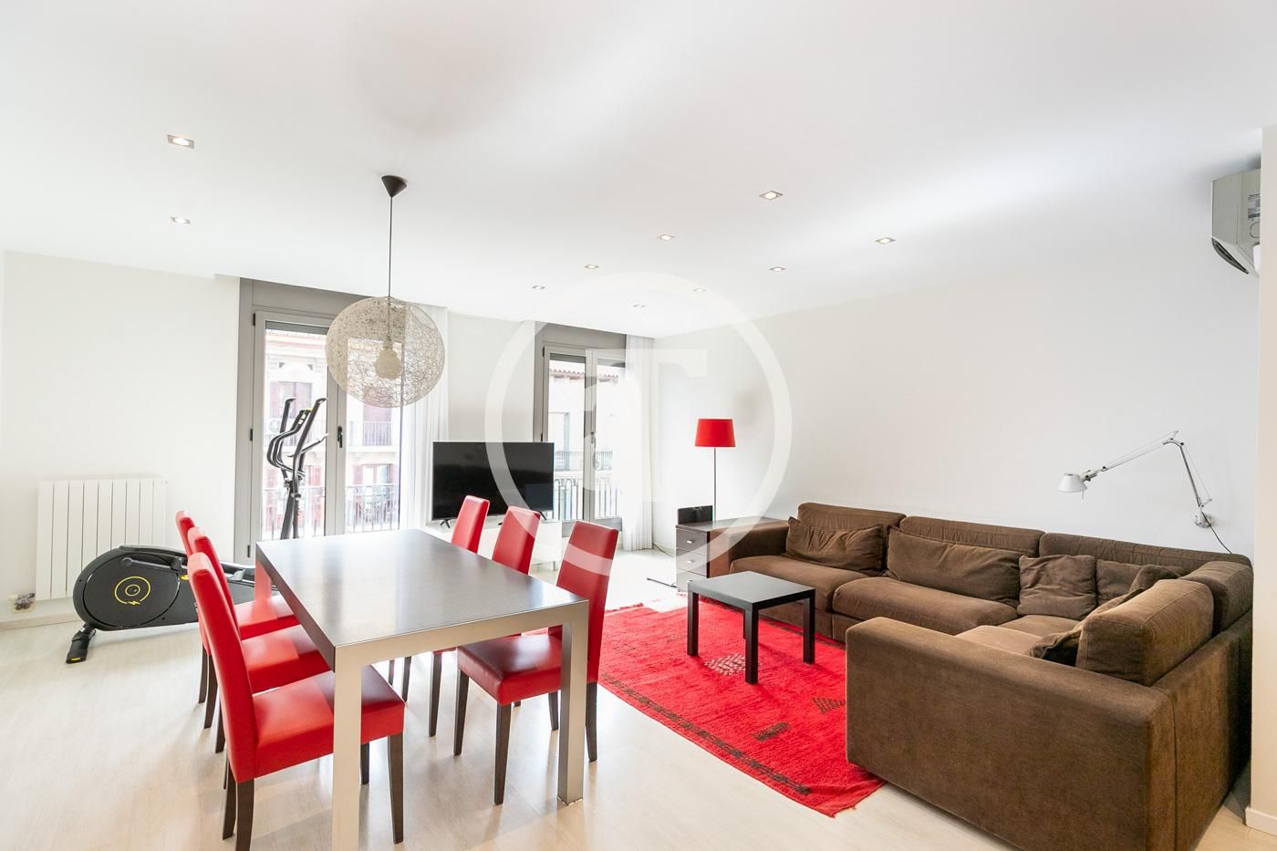 Sala d'estar de Pis de lloguer en  Barcelona Capital amb Aire condicionat, Calefacció i Moblat