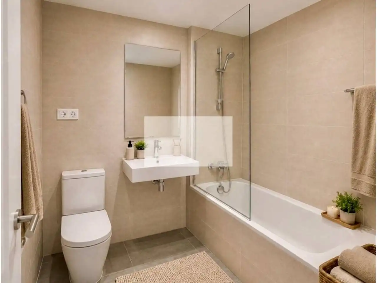 Bathroom of Flat for rent in Sabadell  with Air Conditioner, Heating and Parquet flooring