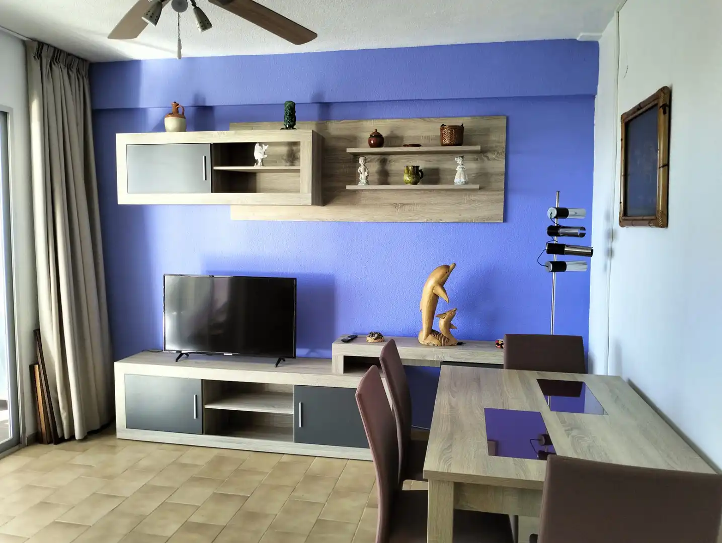 Sala de estar de Apartamento de alquiler en Benicasim / Benicàssim con Terraza, Amueblado y Lavadora