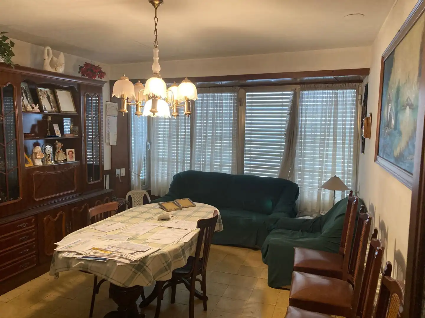 Menjador de Casa o xalet en venda en Vilanova de Bellpuig amb Calefacció, Terrassa i Moblat