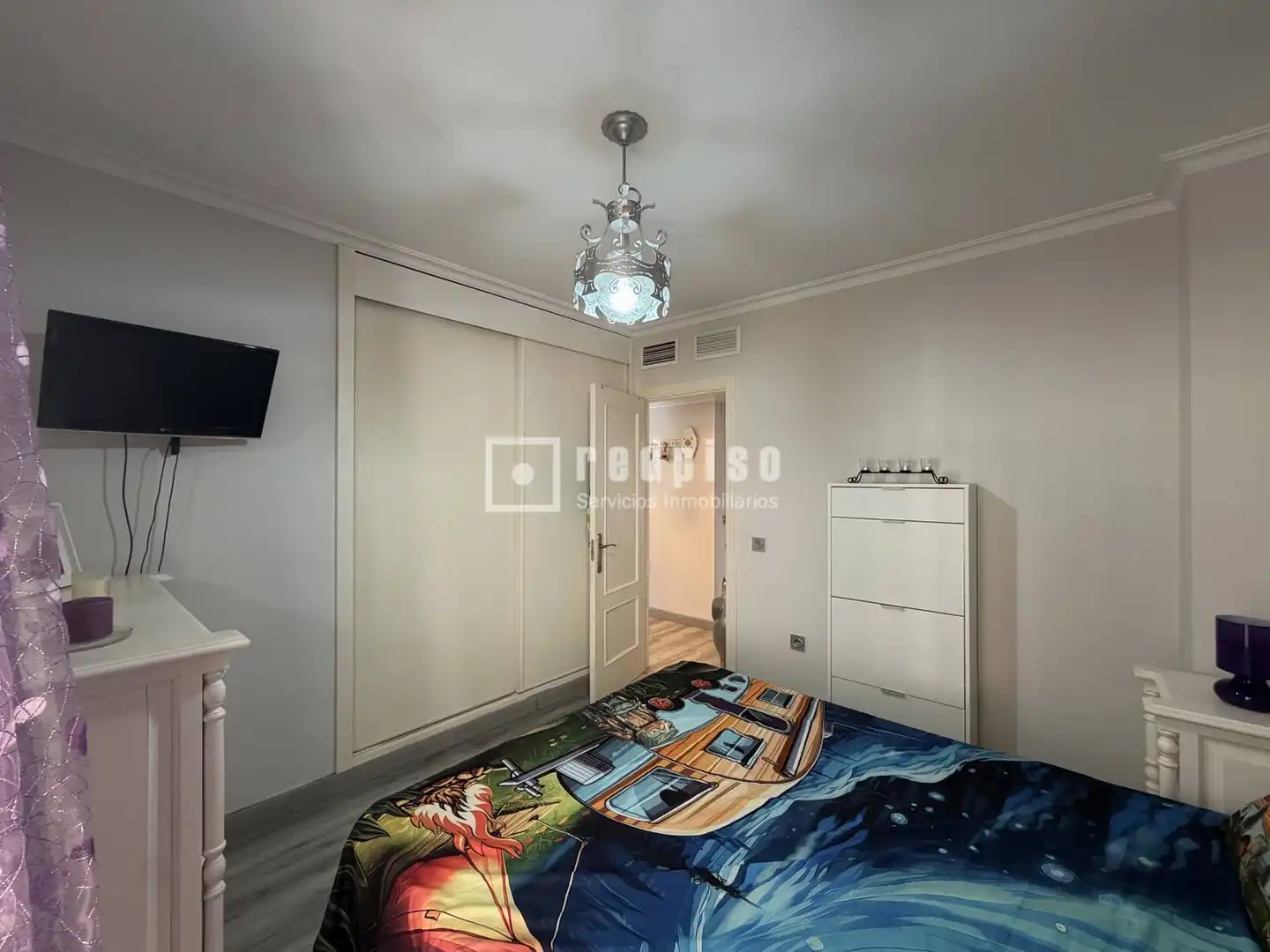 Schlafzimmer von Wohnung zur Miete in Málaga mit Klimaanlage, Heizung und Privatgarten