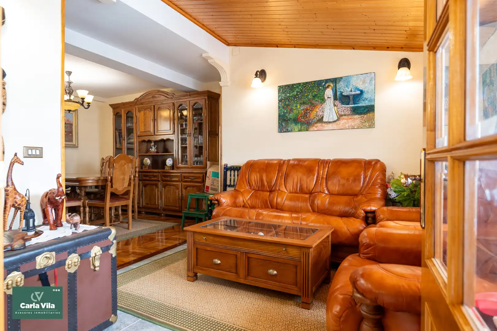 Living room of Flat for sale in Lugo  with Heating, Parquet flooring and Furnished