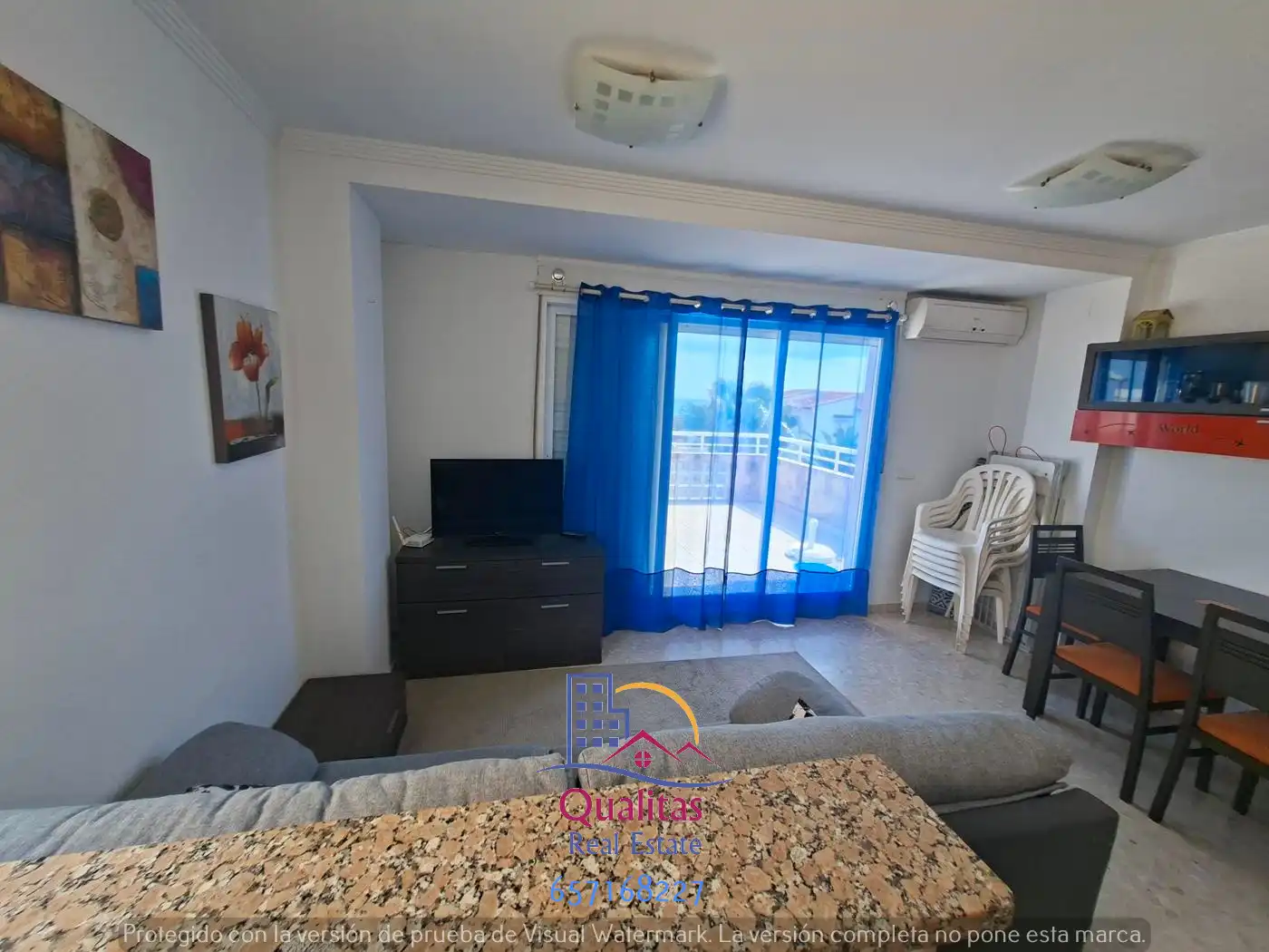 Habitación de Apartamento de alquiler en Oliva con Aire acondicionado, Calefacción y Terraza