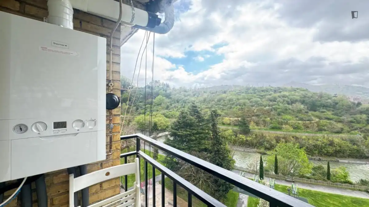 Terraza de Apartamento para compartir en Bilbao  con Amueblado, Horno y Lavadora