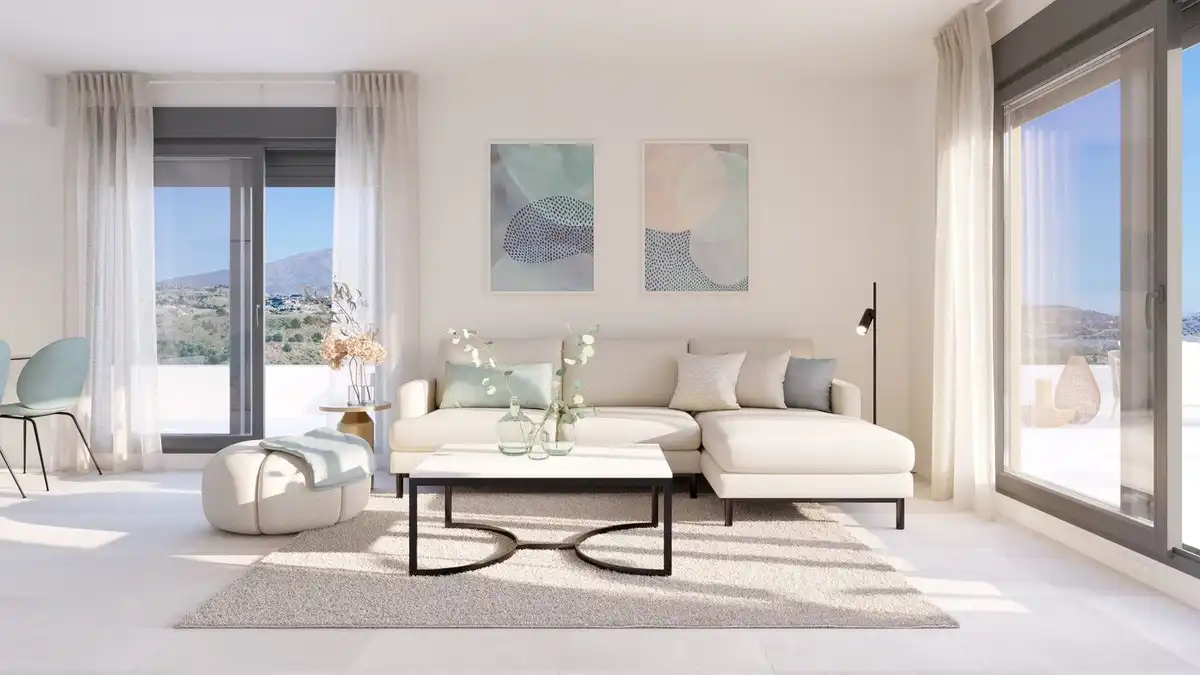 Sala de estar de Apartamento en venta en Mijas con Aire acondicionado, Terraza y Trastero