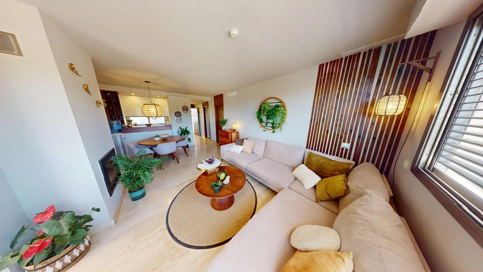 Wohnzimmer von Wohnung zum Verkauf in Mijas mit Klimaanlage, Heizung und Privatgarten