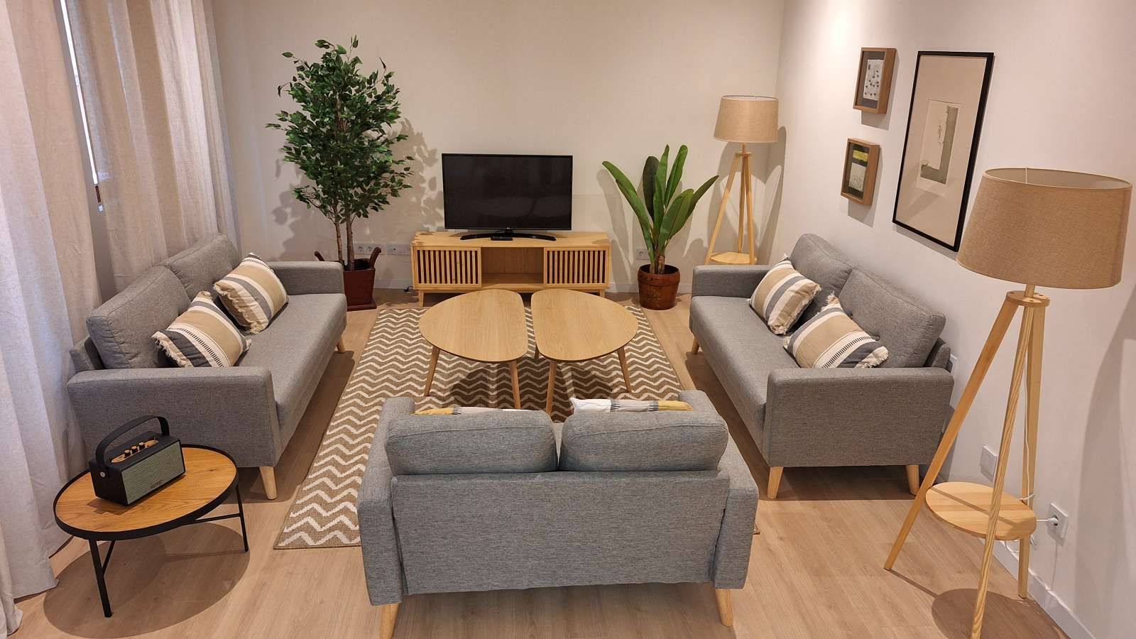 Wohnzimmer von Wohnungen zur untervermieten in  Palma de Mallorca mit Klimaanlage, Terrasse und Möbliert