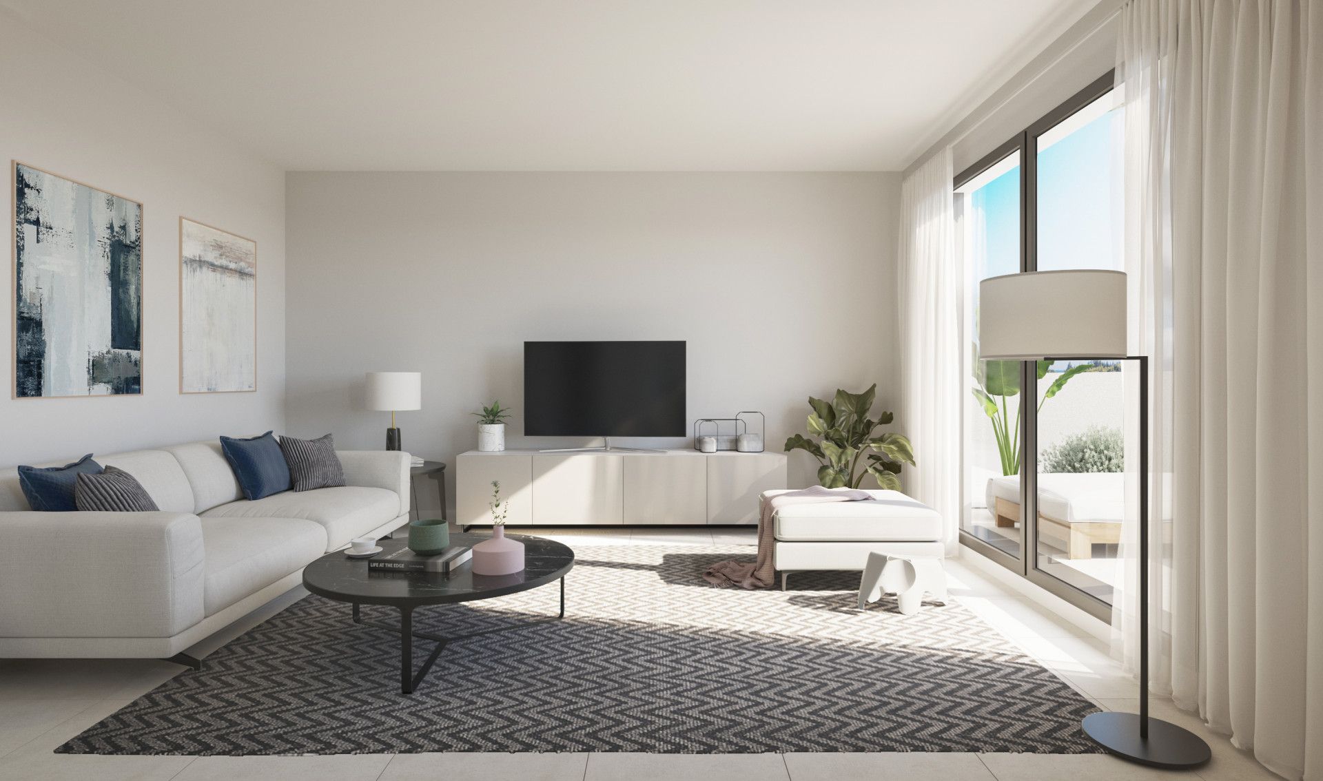 Living room of Apartment for sale in Marbella  with Air Conditioner, Terrace and Swimming Pool