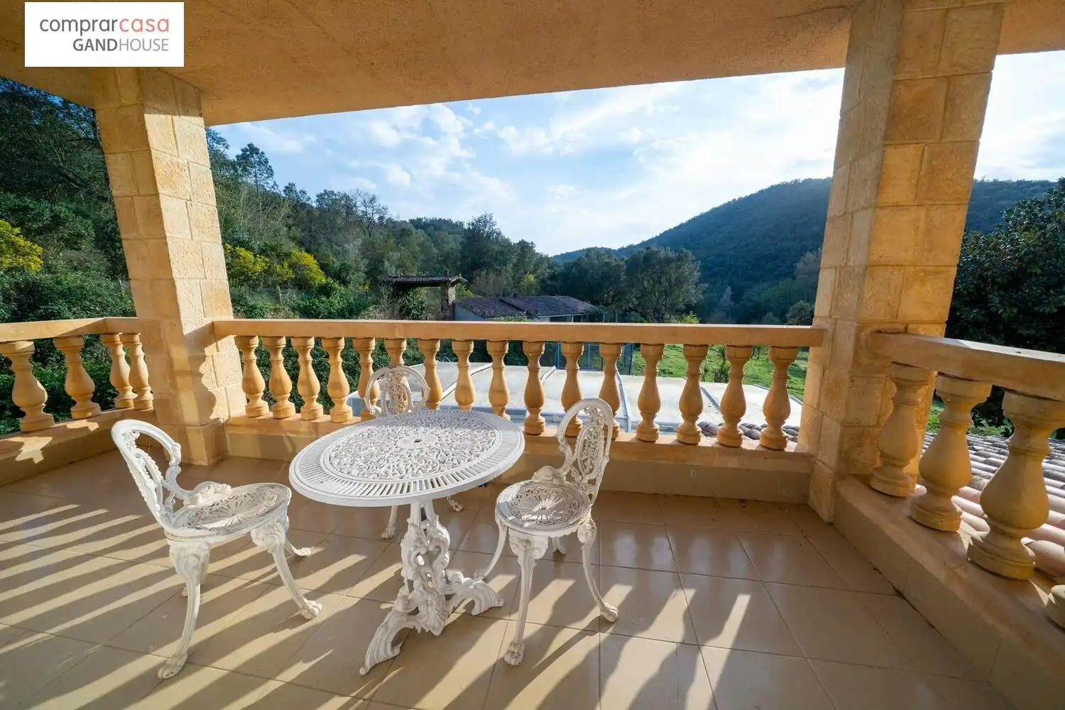 Terraza de Finca rústica en venta en Caldes de Malavella con Aire acondicionado, Calefacción y Jardín privado