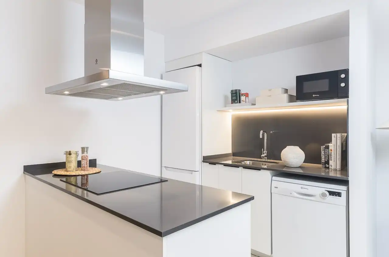 Kitchen of Apartments for rent in Barcelona  with Air Conditioner, Heating and Private garden