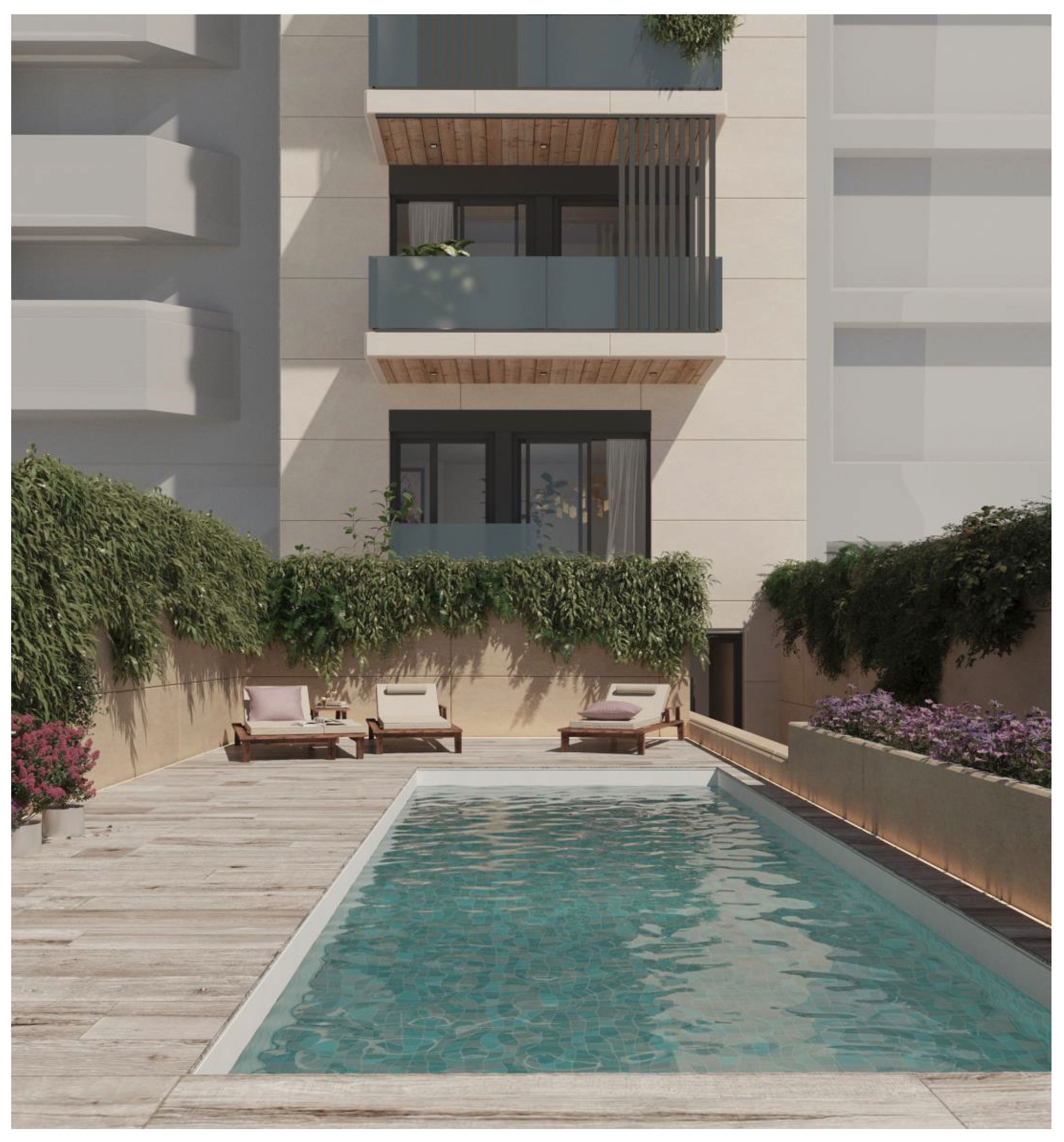 Schwimmbecken von Erdgeschoss zum Verkauf in Esplugues de Llobregat mit Klimaanlage, Heizung und Privatgarten