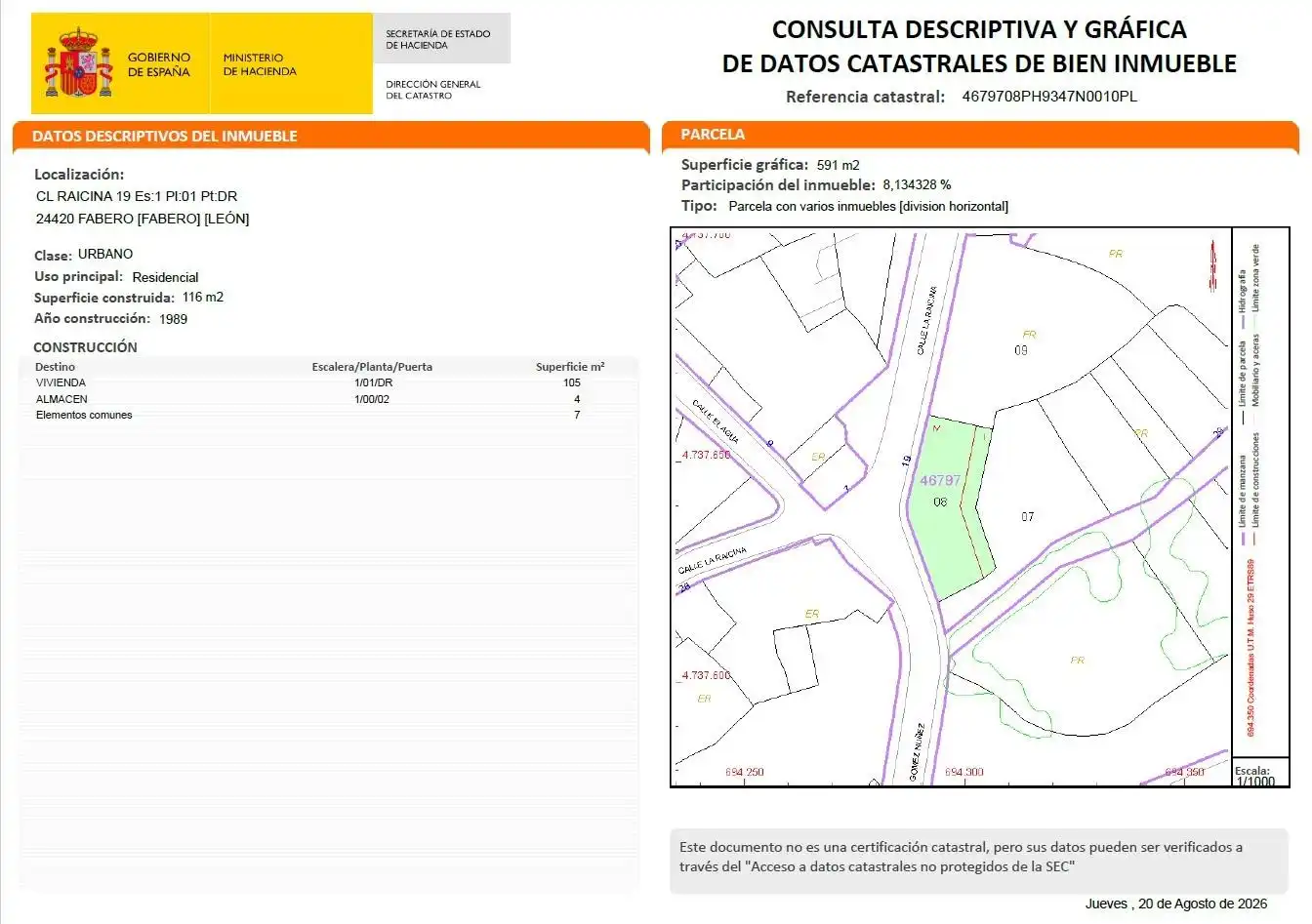 Flat for sale in Fabero  with Storage room