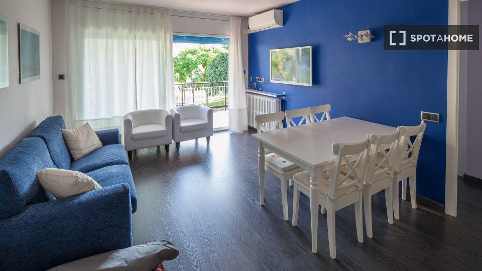 Sala de estar de Piso de alquiler en Sitges con Aire acondicionado, Calefacción y Amueblado