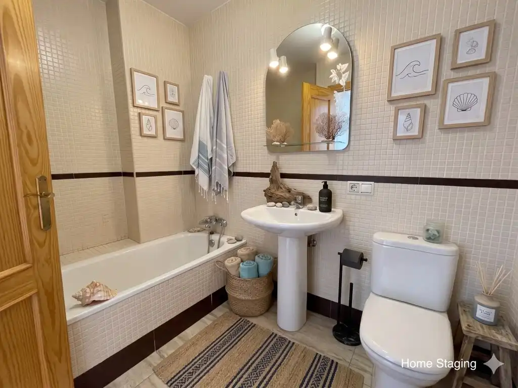 Badezimmer von Einfamilien-Reihenhaus zum Verkauf in Vélez-Málaga mit Klimaanlage, Terrasse und Abstellraum