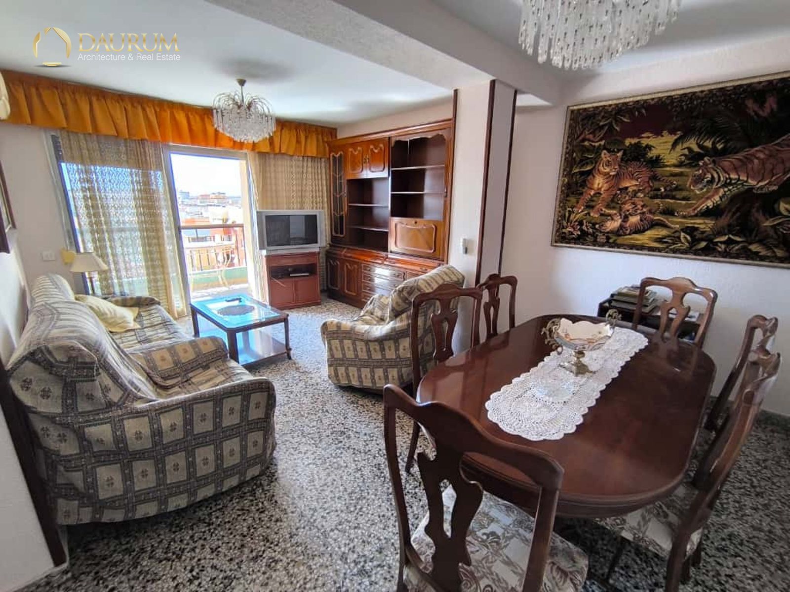 Living room of Flat for sale in Alicante / Alacant  with Air Conditioner, Terrace and Furnished