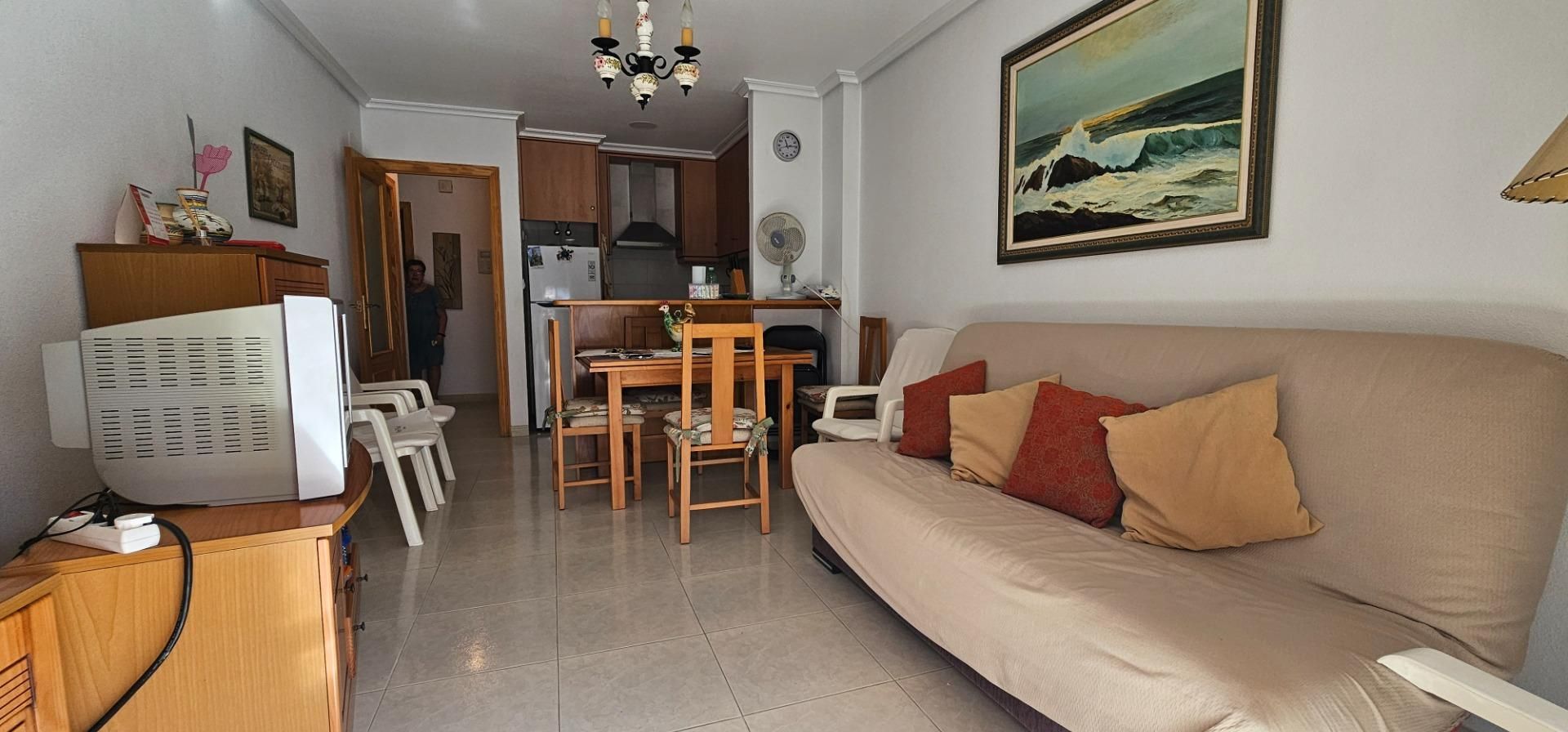 Sala d'estar de Apartament en venda en Guardamar del Segura amb Aire condicionat, Terrassa i Traster